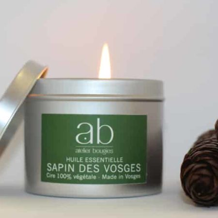 Bougie artisanale parfumée Huile Essentielle de Sapin des Vosges