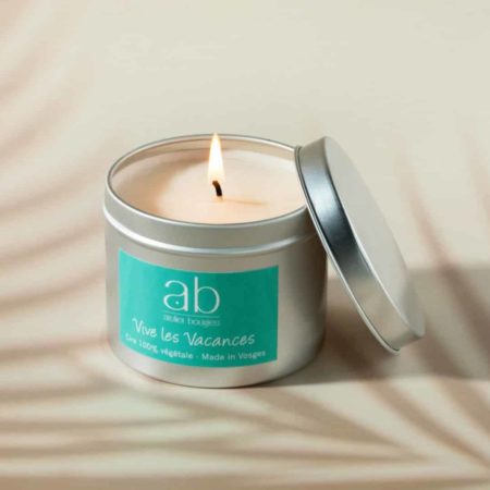 Bougie artisanale parfumée à message – Vive les vacances