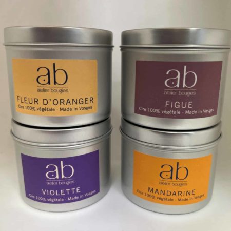 Coffret bougies artisanales parfumées - Violette, Mandarine, Fleur d'oranger & Figue
