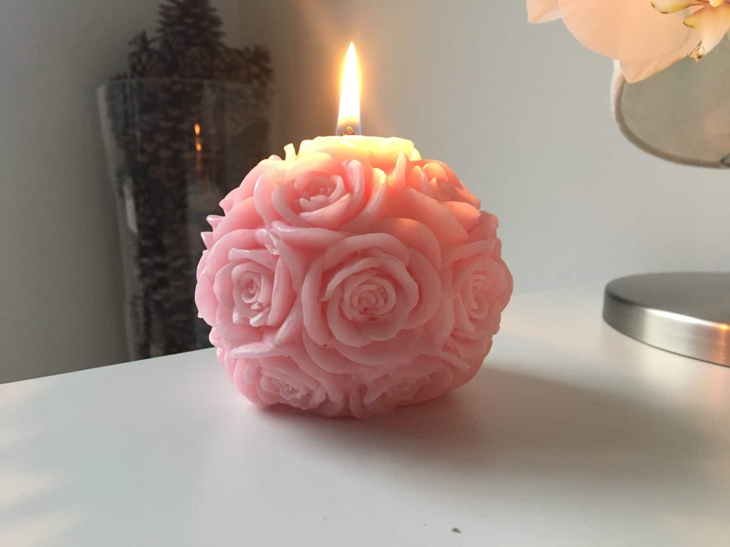 Bougies En Forme De Rose