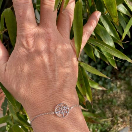 Bougie bijou parfumée - Bracelet argent motif ARBRE DE VIE