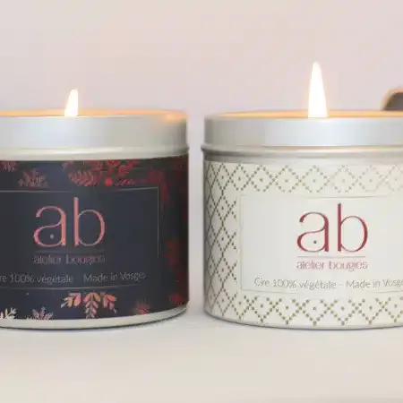 Coffret Duo Noël – 2 Bougies parfumées artisanales en cire végétale – Fabrication française