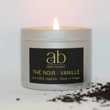 Bougie artisanale parfumée Thé Noir Vanille