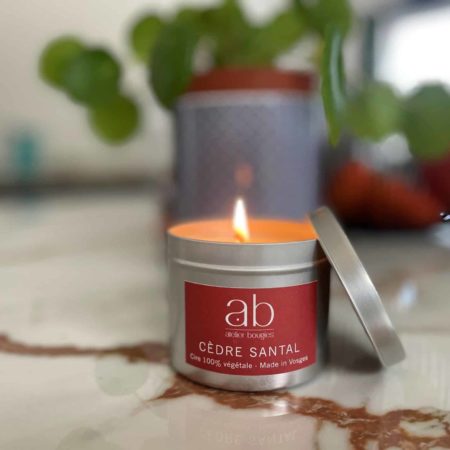 Bougie artisanale parfumée Cèdre/Santal