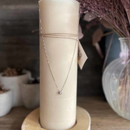 Bougie bijou parfumée - Collier argent motif COEUR ZIRCONIUM