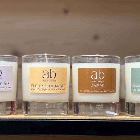 Bougie artisanale cire végétale parfumée - Verre transparent 160 gr