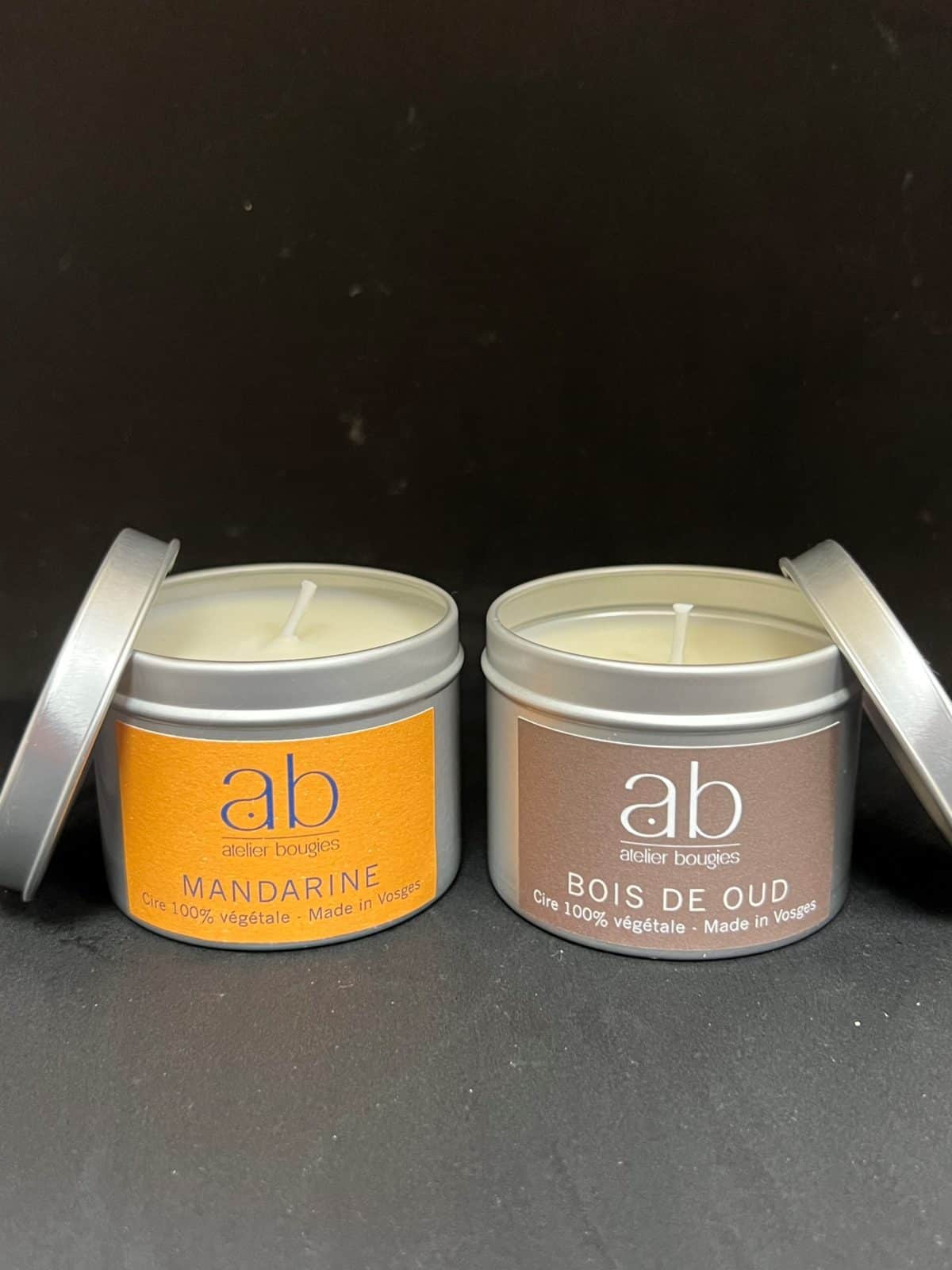 Bougie cire végétale parfumée contenant métallique argenté 90 gr