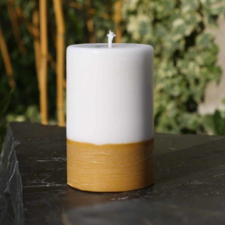 Bougie pilier cire végétale non parfumée bicolore - 2 formats