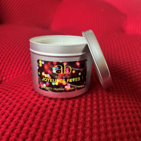 Bougie artisanale parfumée Joyeuses Fêtes Confettis