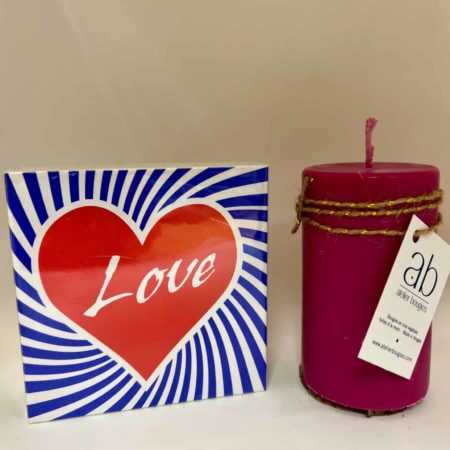Coffret bougies et allumettes LOVE Saint Valentin