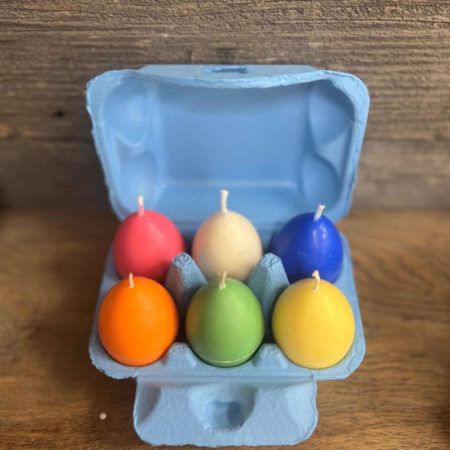 Boite de 6 bougies oeufs colorées