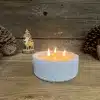 Bougie artisanale cire végétale parfumée - contenant fait main bleu clair