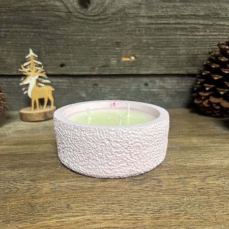 Bougie artisanale cire végétale parfumée - Contenant fait main Rose