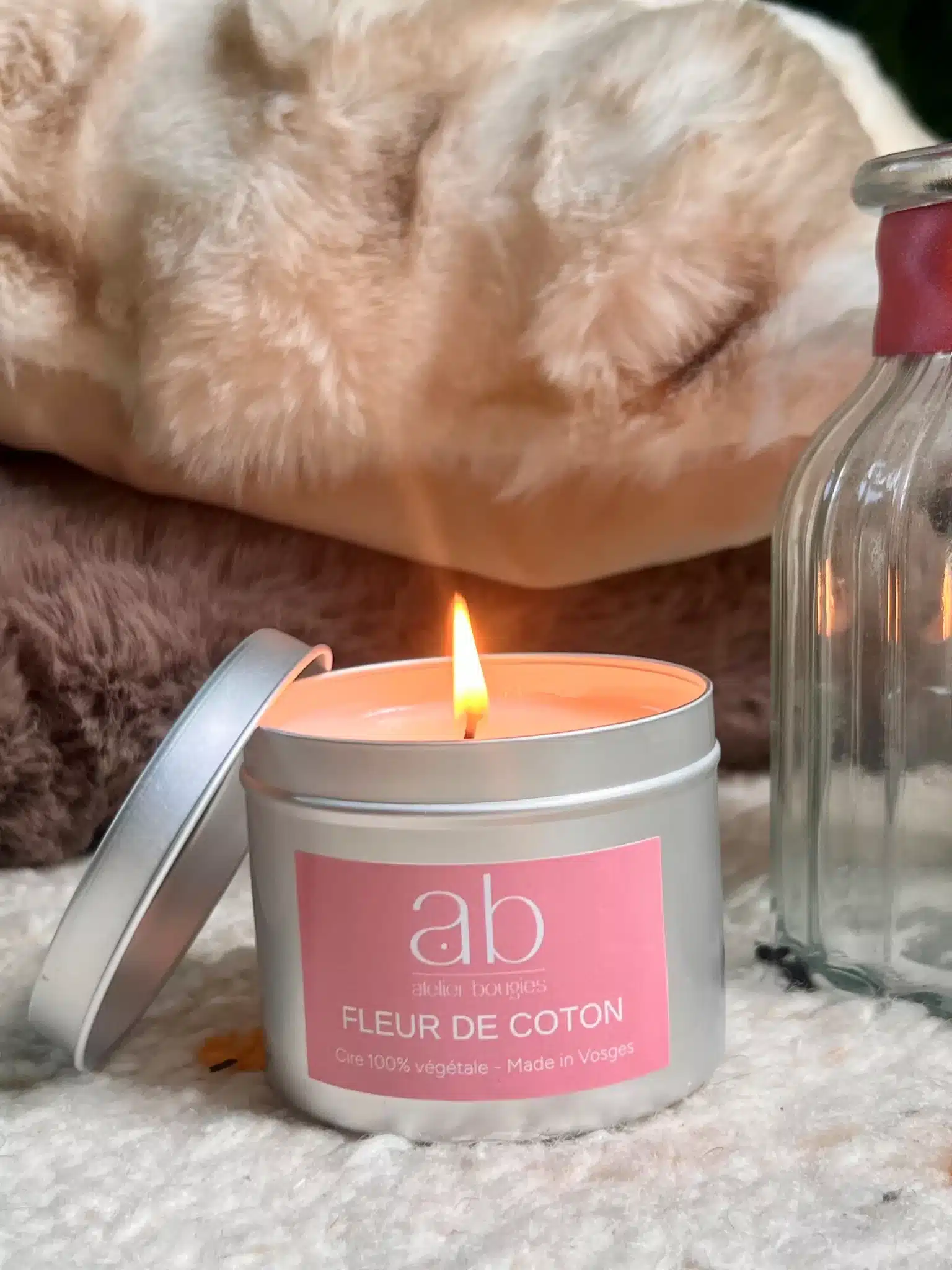 Bougie artisanale parfumée Fleur de Coton