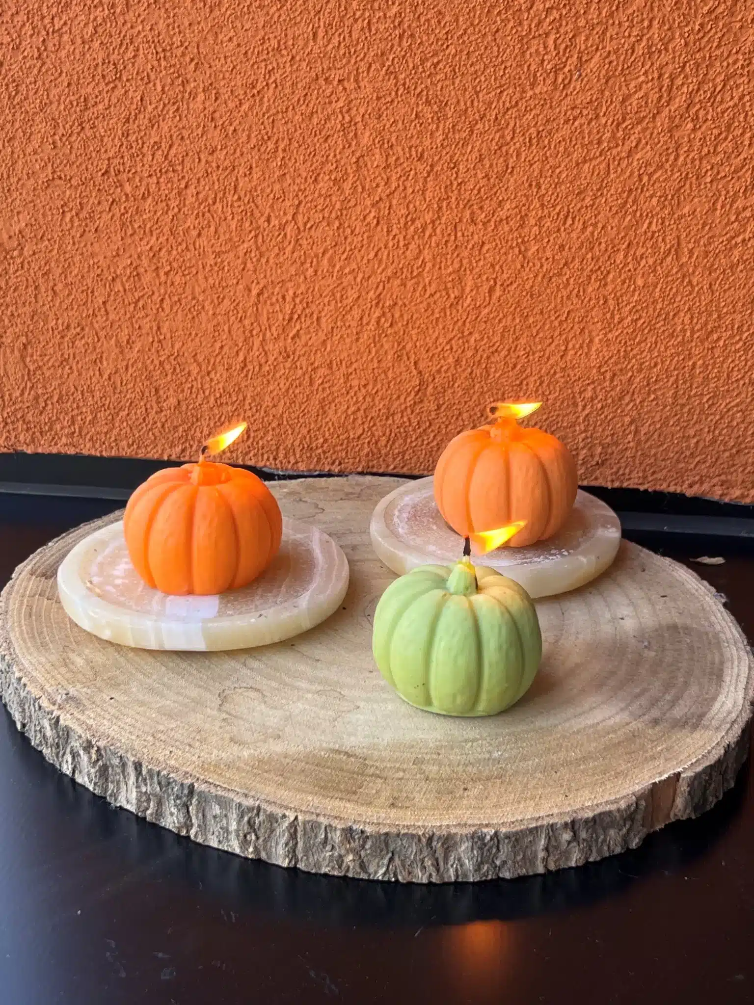 Bougie décorative Citrouille - lot de 3 bougies