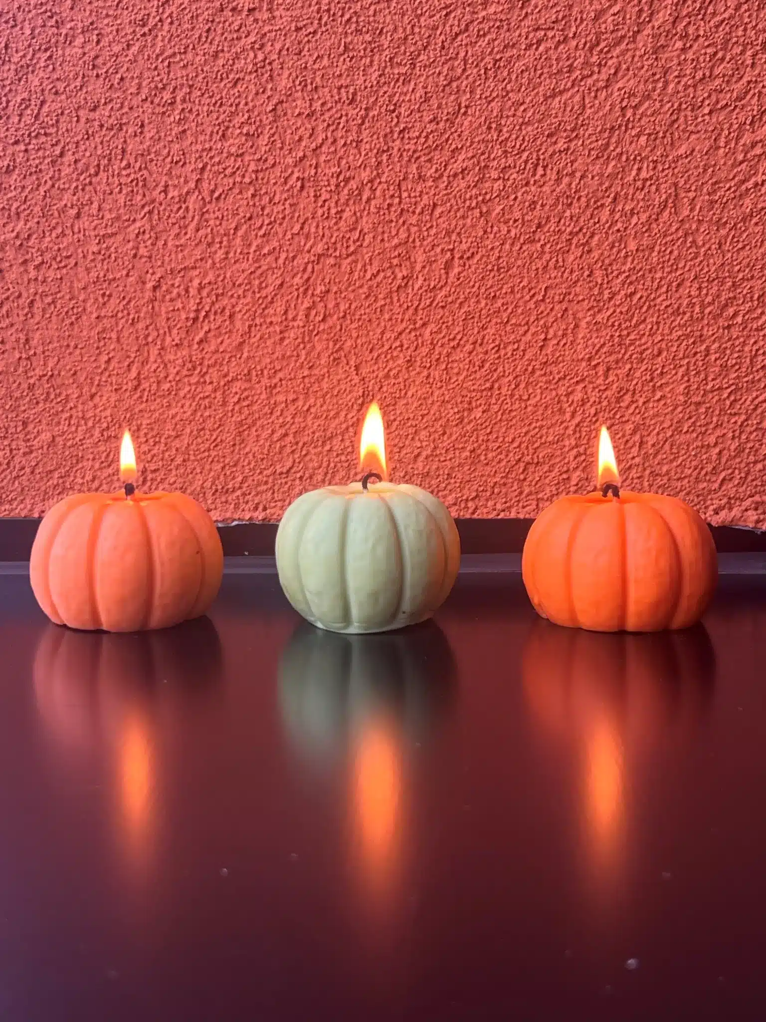 Bougie décorative Citrouille - lot de 3 bougies